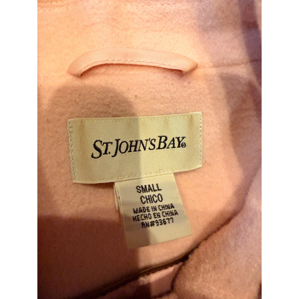 Women's St. John's Bay Pink Pea Coat Sm Wool Cashmere Blend Old Money‎ Soft Girl - Picture 4 of 14